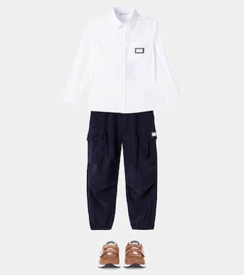 DG Running suede and mesh sneakers | Dolce&Gabbana Kids