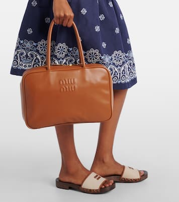 Beau leather tote bag | Miu Miu