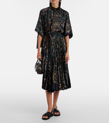 Falda midi plisada floral | Sacai
