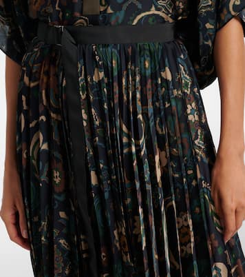 Falda midi plisada floral | Sacai