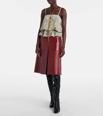 Midirock aus Leder | Chloé