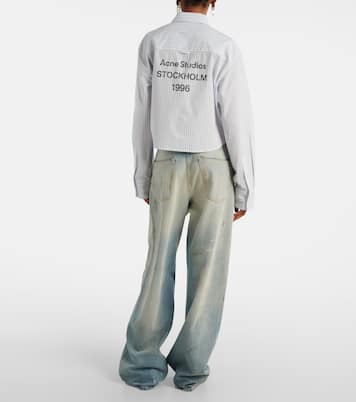 Camicia cropped in cotone a righe | Acne Studios