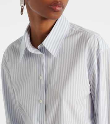 Camicia cropped in cotone a righe | Acne Studios