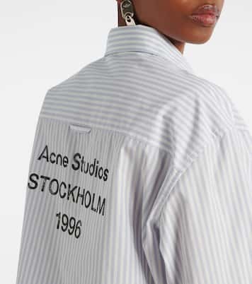 Camicia cropped in cotone a righe | Acne Studios