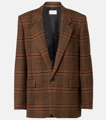 Blazer en laine à carreaux | Saint Laurent