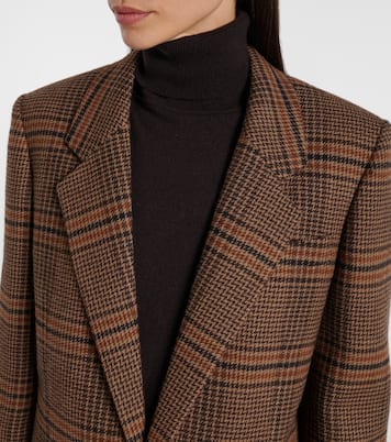 Blazer en laine à carreaux | Saint Laurent