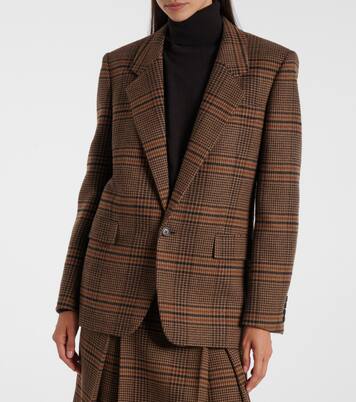 Blazer en laine à carreaux | Saint Laurent