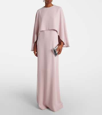 Crystal-embellished caped gown | Costarellos