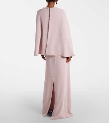 Crystal-embellished caped gown | Costarellos