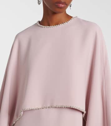 Crystal-embellished caped gown | Costarellos