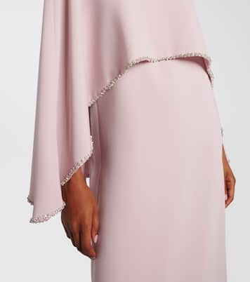Crystal-embellished caped gown | Costarellos