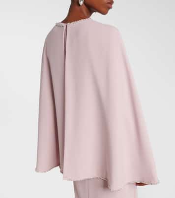 Crystal-embellished caped gown | Costarellos