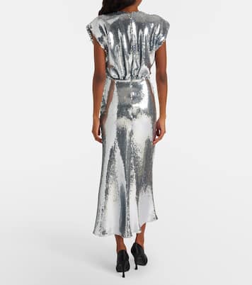 Gathered sequined midi dress | David Koma