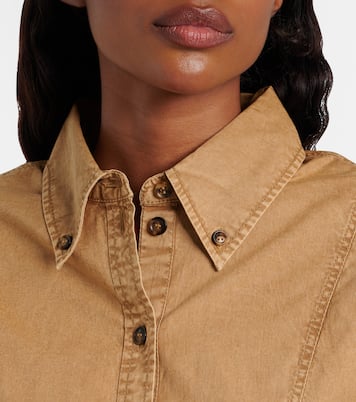 Peplum cotton-blend shirt | Ganni