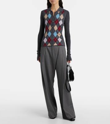 Pinstripe wide-leg pants | Ganni