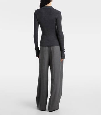 Pinstripe wide-leg pants | Ganni