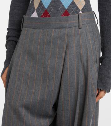 Pinstripe wide-leg pants | Ganni