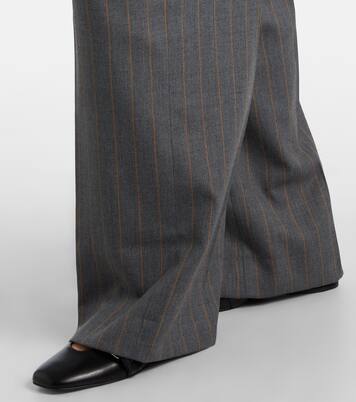 Pinstripe wide-leg pants | Ganni
