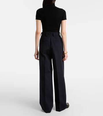 Molo pleated wool and cotton-blend pants | Max Mara