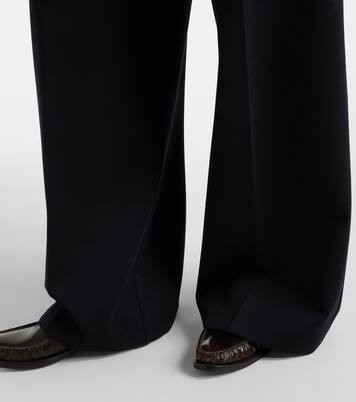 Molo pleated wool and cotton-blend pants | Max Mara