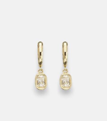 Hidden Gem 18kt gold huggies with diamonds | Octavia Elizabeth