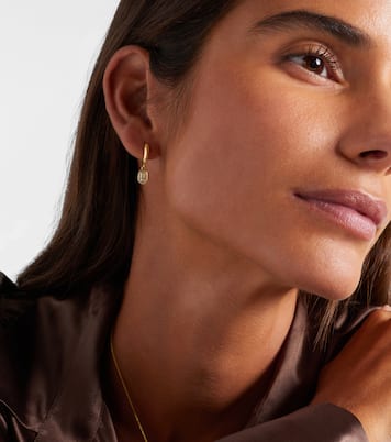 Hidden Gem 18kt gold huggies with diamonds | Octavia Elizabeth
