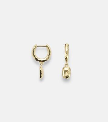 Hidden Gem 18kt gold huggies with diamonds | Octavia Elizabeth