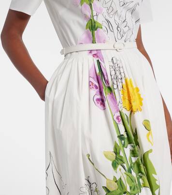 Foxglove cotton-blend poplin midi dress | Oscar de la Renta