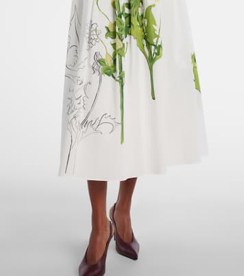 Foxglove cotton-blend poplin midi dress | Oscar de la Renta