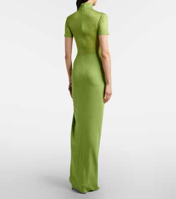 Fusion gathered ribbed-knit gown | Christopher Esber