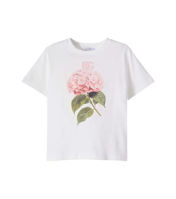 DG floral cotton jersey T-shirt | Dolce&Gabbana Kids