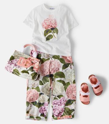 DG floral cotton jersey T-shirt | Dolce&Gabbana Kids