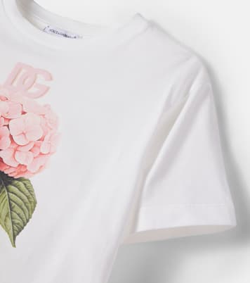 DG floral cotton jersey T-shirt | Dolce&Gabbana Kids