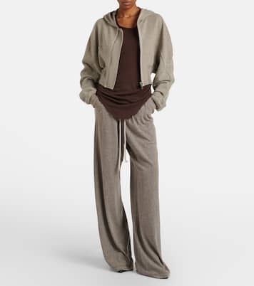 Felpa cropped in jersey di misto cotone | Rick Owens