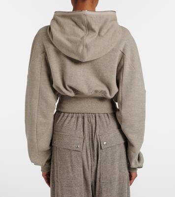 Felpa cropped in jersey di misto cotone | Rick Owens