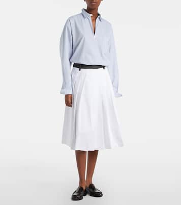 Chevron striped oversized cotton shirt | Prada