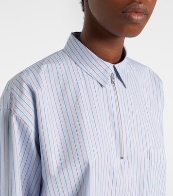 Chevron striped oversized cotton shirt | Prada