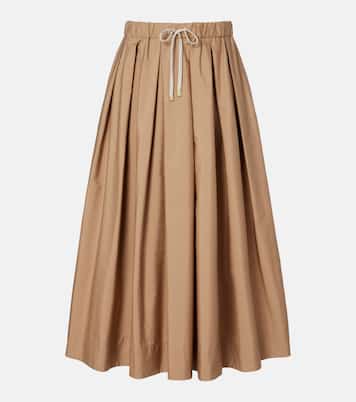 Pineta pleated cotton poplin midi skirt | 'S Max Mara