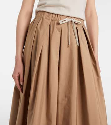 Pineta pleated cotton poplin midi skirt | 'S Max Mara
