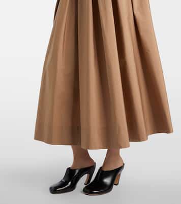 Pineta pleated cotton poplin midi skirt | 'S Max Mara