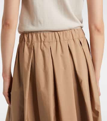 Pineta pleated cotton poplin midi skirt | 'S Max Mara