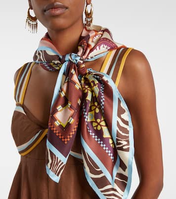 Wilson printed silk twill scarf | Alémais