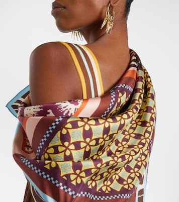 Wilson printed silk twill scarf | Alémais