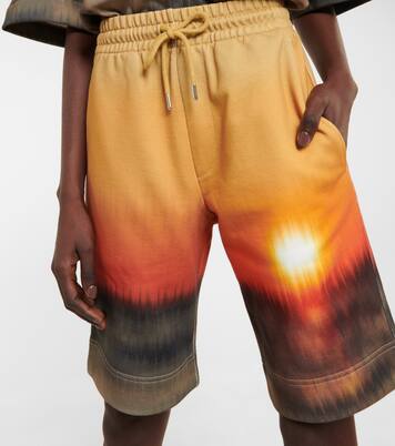 Shorts in jersey di cotone con stampa | Dries Van Noten