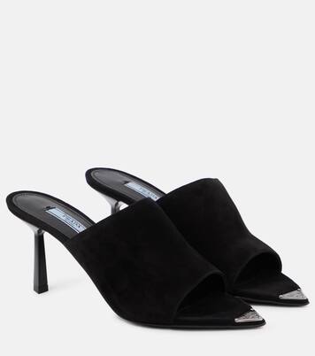 Logo suede mules | Prada