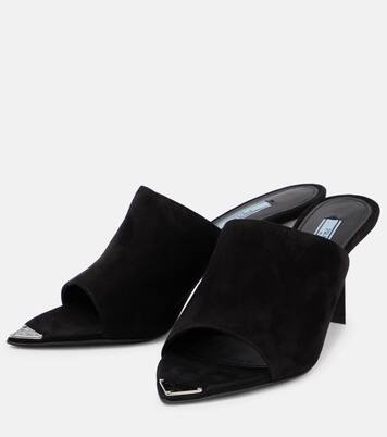 Logo suede mules | Prada