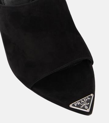 Logo suede mules | Prada