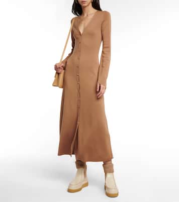 Button-down wool maxi dress | Chloé