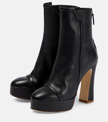 Alexa platform leather ankle boots | Malone Souliers