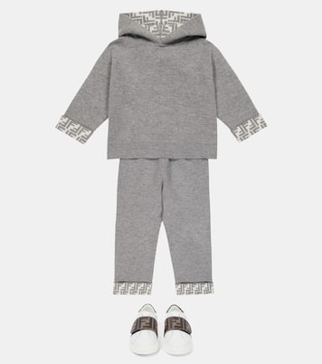 Reversible wool and cashmere sweatpants | Fendi Kids